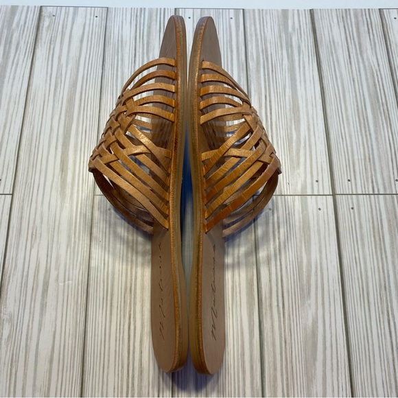 Matisse Womens Sz 8 slip on strappy sandals “Fred” leather natural NEW - Picture 7 of 8